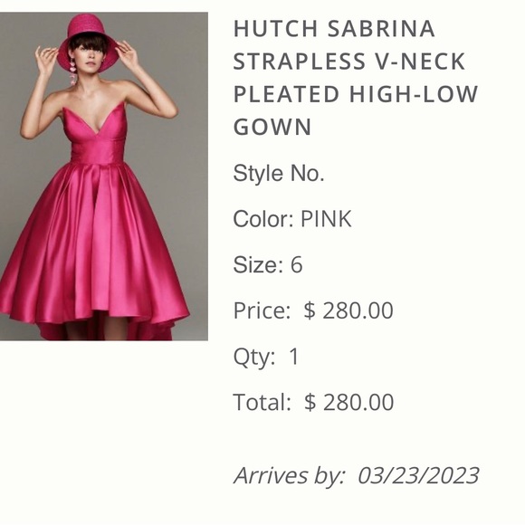 Anthropologie Hugh Sabrina Strapless V-Neck High Low Gown - Picture 2 of 3